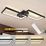 CBJKTX Deckenlampe LED Deckenleuchte Dimmbar mit Fernbedienung 40W Schwarz Wohnzimmerlampe aus Metall Modern Design Schlafzimmerlampe Küchenlampe für Schlafzimmer Esszimmer Wohnzimmer Arbeitszimmer