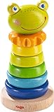 HABA 302915 – Steckspiel Frosch, Sortier- und Motorikspielzeug zum Lernen von Größen und Farben, Holzspielzeug ab 18 Monaten
