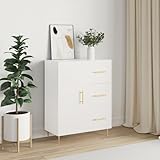 FARBUROI Sideboard Weiß 69,5x34x90 cm Holzwerkstoff,Klassisches Sideboard mit viel Stauraum in zeitlosem Design für Dein Wohnzimmer Schränk