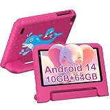 Biegedy Tablet Android 14, Kinder Tablet 7 Zoll, 10GB RAM + 64GB ROM/TF 512GB, Octa-Core 1.8GHz | Kinder Pädagogisch | Elterliche Kontrolle | 5G WLAN | Dual Kamera | BT 5.0, Tablet mit Holster R