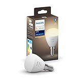 Philips Hue White E14 LED-Tropfen Luster, Einzelpack, dimmbar, warmweißes Licht, steuerbar via App, kompatibel mit Amazon Alexa (Echo, Echo Dot)
