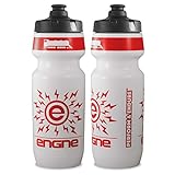 NGN Sport – Hochleistungs-Fahrrad-Wasserflasche für Triathlon, MTB und Rennrad – 680 ml (2er-Pack) (weiß/feuerwehrrot) (2er-Pack)