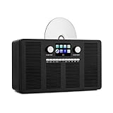 auna Vertico - Internetradio mit CD-Player, SmartRadio: Internet/DAB+ / FM-Radiotuner, Slot-In CD-Player, Bluetooth-Funktion, App-Control via UNDOK, 2,4' HCC Display, schwarz