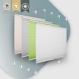 Plisseerollo ohne Bohren 30x120cm(BxH) Plissee Klemmfix Weiß Faltrollo mit Klemmträger Kinderleicht Montage Rollos für F