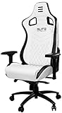 ELITE Gaming Stuhl Honor - Ergonomischer Bürostuhl - Schreibtischstuhl - Chefsessel - Sessel - Racing Gaming-Stuhl - Gamingstuhl - Drehstuhl - Chair - Kunstleder Sportsitz (Weiß/Schwarz)