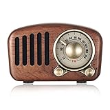 Generic Retro Holz FM SD MP3 Radio Bluetooth 5.0 Lautsprecher Vintage tragbares Radio mit altmodischem Klassiker (Radio FM)