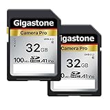Gigastone Kamera Pro 32GB SDHC Speicherkarte 2er-Pack mit bis zu 100 MB/Sek. für Digitalkameras Canon Sony Nikon Olympus, Full HD Videoaufnahmen UHS-I U1 V10 Klasse 10