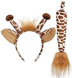 KarnevalsTeufel Giraffen-Set, 2-TLG. Haarreif mit Ohren und Schwanz, Tierkostüm, Animal, Karneval, Fasching, Mottoparty