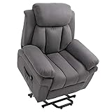 HOMCOM Elektrischer Fernsehsessel Aufstehsessel Relaxsessel Sessel mit Aufstehhilfe, Grau, 96 x 93 x 105 cm