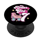 7 Jahre Alter Geburtstag Skate Kinder Roller Girl Skating 7th Bday PopSockets mit austauschbarem PopGrip