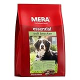 MERA essential Soft Brocken, Hundefutter trocken für alle Hunderassen, Trockenfutter mit Geflügel Protein, gesundes Futter mit Omega-3 und Omega-6, Kroketten halbfeucht (12,5 kg)