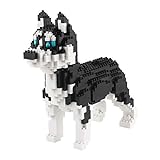 Larcele Mini Husky Hund Bausteine Spielzeug Bricks Haustier Bauen Bauklötze,950 Stücke KLJM-02 (Schlittenhund) Mehrweg