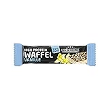 Layenberger High Protein Waffel Vanille, knuspriger Waffel Snack mit 33 % Eiweiß und nur 1,1 g Zucker je Riegel, (15 x 40 g)