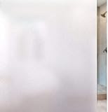 rabbitgoo Fensterfolie Blickdicht Sichtschutzfolie Selbsthaftend Milchglasfolie Anti-UV Klebefolie Statisch Haftende Kleberlos Folie Für Büro Badzimmer 30 x 200 cm Weiß Matt