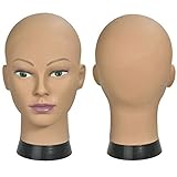 ErSiMan Weibliches Mannequin für Kosmetikerausbildung, Kopf ohne Haare, Mannequin-Kopf für Perücken-Herstellung, Hut-/Brillen-Präsentation, Friseur-Übungskopf, Puppenkopf mit Klemme, 12-A