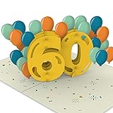 PaperCrush® Pop-Up Karte 60. Geburtstag [NEU!] - 3D Geburtstagskarte für Frauen und Männer (60 Jahre), Glückwunsch zum 60ten Geburtstag - Handgemachte Glückwunschkarte inkl. Umschlag