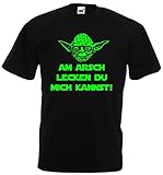 Master Yoda T-Shirt Star Wars Spruch AM Arsch LECKEN DU Mich Kannst!XL