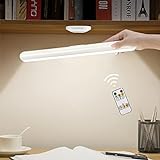 Schreibtischlampe LED, Hapfish 2000mAh Batteriebetrieben Tischlampe mit Magnet, Unterbauleuchte Küche Led mit Fernbedienung, 3Farben und Stufenlos Dimmbare USB Akku Licht für Schrankbeleuchtung