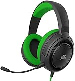 Corsair HS35 Stereo Gaming Headset (50mm Neodym Lautsprecher, Abnehmbares Unidirektionales Mikrofon, Federleichtes Design, für Xbox One, PS4, Nintendo Switch und Mobilgeräte) grün