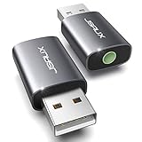 JSAUX USB auf 3.5mm Klinke Adapter 2 Stück, Externe USB A Soundkarte auf 3,5 mm Aux Stereo Audio Adapter kompatibel mit PS4, Windows, Mac, Linux, Kopfhörer, Laptop, Docking Station usw-G
