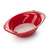 Börner Auffangschale mit Sieb • Für Börner Vital, V5, V6 & Powerline Reiben • Salatschüssel für V-Hobel • Auffangbehälter für Gemüse • Schüssel für Küchenhobel • Farbe: R
