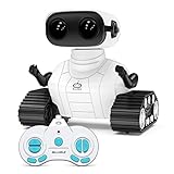 ALLCELE Roboter Kinder Spielzeug, Wiederaufladbares Ferngesteuertes Roboter Spielzeug mit LED-Augen Musik und Interessanten Geräuschen für ab 3 4 5 6 7 8 Jahre Jungen und Mädchen Geschenk -White