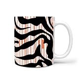 Ktewqmp Zebrastreifen Tassen-Becher mit Henkel Geschenk-Tasse Keramik Kaffee-Becher für Tee Kaffee Milch Cappuccino Multicolor 330ml