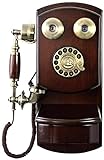 DWXN Telefonmontierte Antike Weinlese-Drehzahl-Telefon-Telefon-Retro-Vintage-Stilen Home Telefon-Wandmontage Altmodisch Mechanisch