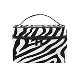 CPYang Reise-Make-up-Tasche mit abstraktem Tier-Zebra-Druck, tragbarer Kosmetikkoffer, Organizer, Kulturbeutel, Make-up-Tasche für Frauen und Mädchen