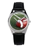 KIESENBERG Armbanduhr USA American Football Geschenk Artikel Idee Fan Damen Herren Unisex Analog Quartz Lederarmband Uhr 36mm Durchmesser B-1965