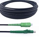 Elfcam® - Gepanzerte Glasfaser-Kabel LC/APC auf SC/APC Simplex Singlemode, 9/125µm OS2, FTTH LWL Patchkabel, Schwarz (7M)