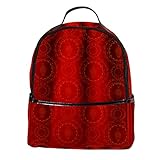 KAMEARI Rucksack rot und gold Ornament-Tapete Muster Casual Daypack für Reisen mit Flaschen Seitentaschen
