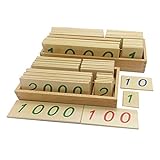 WANGQI Holz Montessori Spielzeug 1-9000 Zahlenkarte Frühes Lernen Lehrmittel Spielzeug Lernspielzeug aus Holz für Zahlen - Ideal für das frühe Lernen im Kindergarten für Kleinkinder (A)
