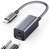 ESR 2-in-1 USB C Kopfhörer Adapter und Schnellladen, Typ C auf 3,5mm Klinke, Audio Adapter für Aux, Stereo, tragbares Design, kompatibel mit Galaxy S21/S20/Note20, iPad Mini 6/Pro 12.9 und mehr, Grau