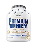 Weider Premium Whey Protein Pulver, hochwertiges Eiweißpulver mit Whey Isolat zum Muskelaufbau mit hohem Anteil an EAA, BCAA und freiem L-Glutamin, perfekte Löslichkeit – Schoko-Nougat, 2,3kg