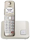 Panasonic KX-TGE250GN Schnurlostelefon (Bis zu 1.000 Telefonnummern sperren, übersichtliche Schriftgröße mit starkem Kontrast , extra lauter Hörer, Voll-Duplex Freisprechen)