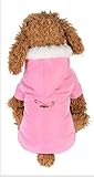Haustier Haustier Hund Katze Fell unten im Freien Winter warmen Jacke Mantel Medium Hund Kleidung Wintermantel, Größe: L (Pink) (Color : Pink)