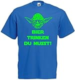 Master Yoda Herren T-Shirt Star Wars Spruch Bier Trinken du musst! Braun-XXXL
