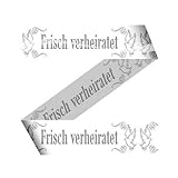 Absperrband Warnband 15 m Weiß Frisch verheiratet Hochzeit Wedding Deko Girlande