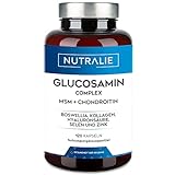Glucosamin & Chondroitin Hochdosiert mit MSM und Kollagen - Erhaltung der Knochen mit Glucosamin, Chondroitin, MSM, Kollagen und Hyaluronsäure - Laborgeprüft - 120 Tabletten - Nutralie