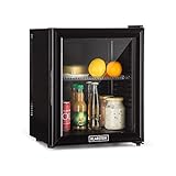 Klarstein Brooklyn - Mini Kühlschrank, kleiner Kühlschrank mit thermoelektrisches Kühlsystem, 3-stufige Kühlung: bis 12 °C, EcoExcellence System, Minikühlschrank, geräuschlos: 0 dB, 24L, schwarz