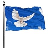 Dem Boswell Garten Flagge Blauer Himmel Friedenstaube Garten Fahnen Langlebig Verblassen Beständig Dekorative Fahnen Außenbanner Für Alle Jahreszeiten Feiertage 150 X 90 cm