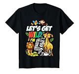 Kinder Safari Geburtstag 4 Zootiere Lets Get Wild I'm 4 Partygeschenk T-Shirt