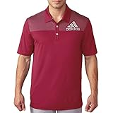 adidas 2016 Big Logo Dot Print Lightweight Mens Golf Polo Shirt Unity Pink/Stone Small