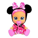 CRY BABIES Dressy Minnie | Interaktive Puppe, die echte Kullertränen weint, mit Haaren zum Stylen, Kleidern zum Wechseln & Accessoires zum Spielen – Spielzeug und Geschenk für Jungen