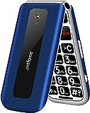 artfone Seniorenhandy ohne Vertrag, Klapphandy Mobiltelefon mit Großen Tasten, 2G GSM Handy für Senioren mit 2,4 Zoll Farbdisplay, Dual SIM, SOS Notruftaste, Taschenlampe, 1000 mAh Akku-Blau