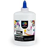 OfficeTree 250 ml Flüssigkleber Bastelkleber Lösungsmittelfrei - Bastelleim Kleber für Kinder geeignet - Transparent Trocknend für Große und Kleine Projekte