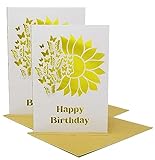 Set mit 2 Geburtstagskarten mit vielen detaillierten Schnitten, um ein Bild zu erstellen (Sonnenblume)