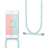 YuhooTech Handykette Hülle für iPhone 5 / 5S / SE(2016)- 4,0' Display, Smartphone Necklace Hülle mit Band - Handyhülle mit Kordel Umhängenband - Schnur mit Case zum umhängen in Grünes Pulver