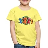 Spreadshirt Der Kleine Drache Kokosnuss Party Freunde Kinder Premium T-Shirt, 122-128, Gelb